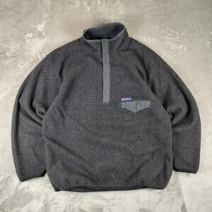 VTG 90s GAP Arctic Fleece grey 1/4 snap outdoors casual sweatshirt mens Large